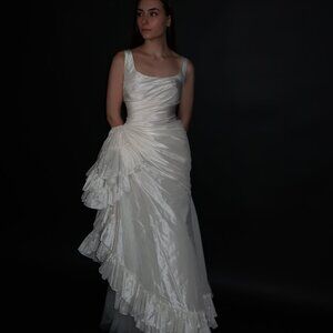 Brand New US 2 Cymbeline Asymmetric Silk Evening Gown